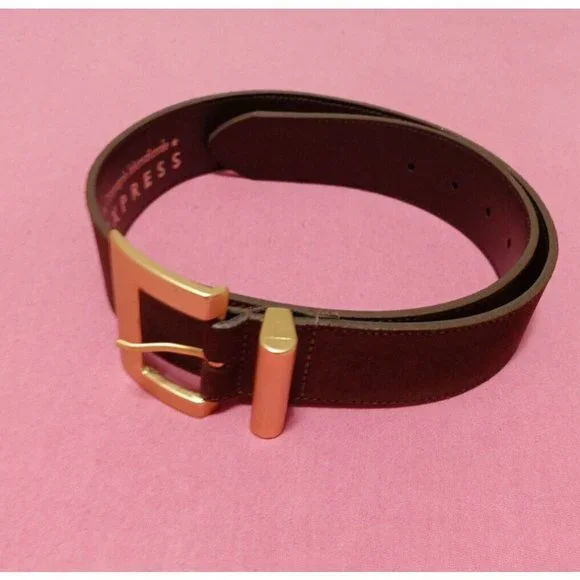 Women\'s Express Genuine Leather Brown Belt 33\